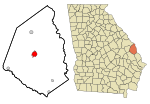 Screven County Georgia Incorporated and Unincorporated areas Sylvania Highlighted